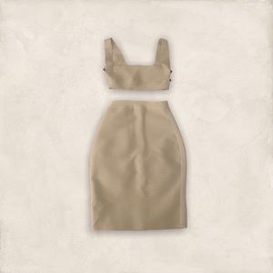 House Of CB beige skirt set